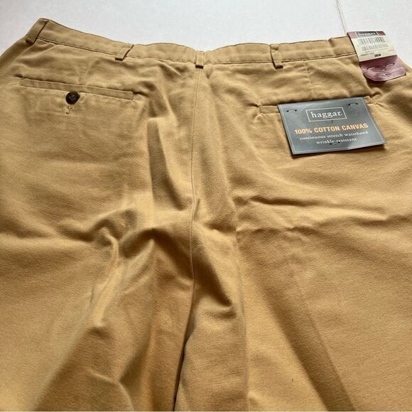 Haggar Men's Cotton Canvas Shorts 36W Curry Color - Picture 7 of 8